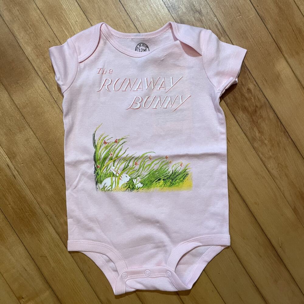 NWT Out Of Print Pink The Runaway Bunny Bodysuit 12mo